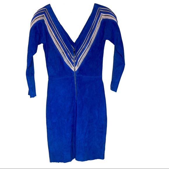 JITROIS 100% Lambskin Textile Short Dress Designer - Picture 7 of 9